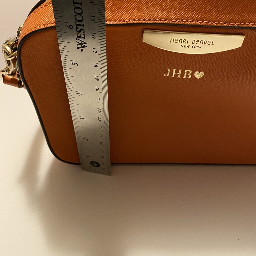 Henri Bendel Orange Leather Camera Crossbody Bag - Picture 10 of 13